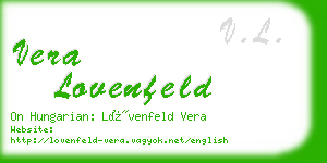 vera lovenfeld business card